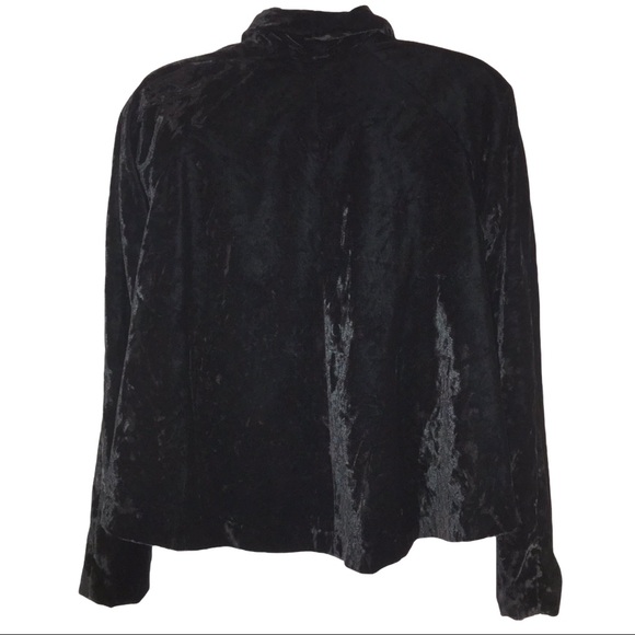 Black Velvet Open Jacket, Size Small - Picture 5 of 8
